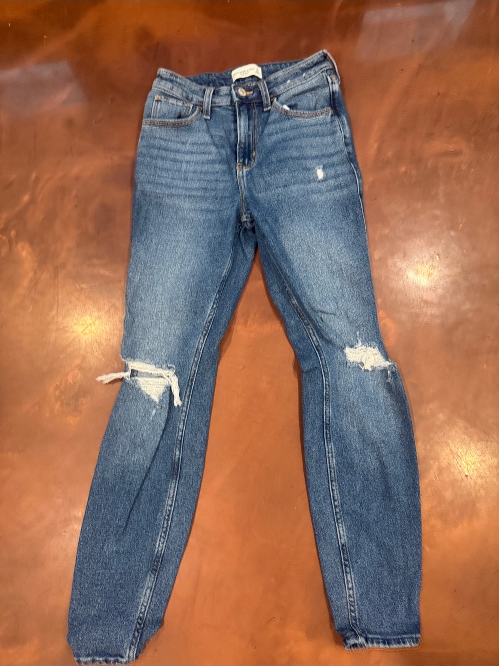 Abercrombie & Fitch Women's Straight-Leg Jeans in Medium Blue Wash